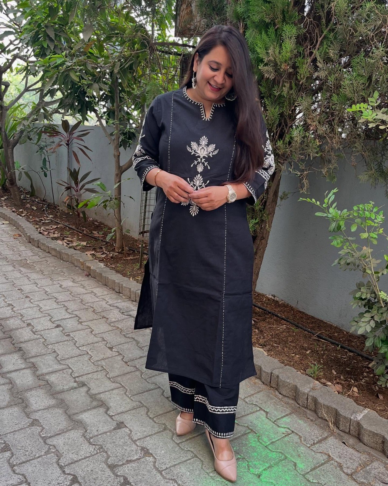 Elegant Black Embroidered Co-ord Set
