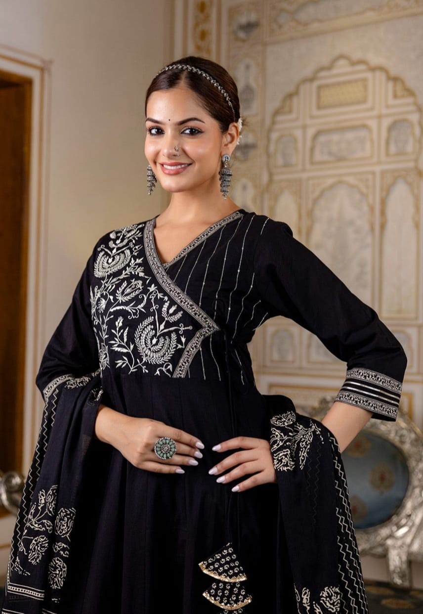Black Embroidered Co-ord Set