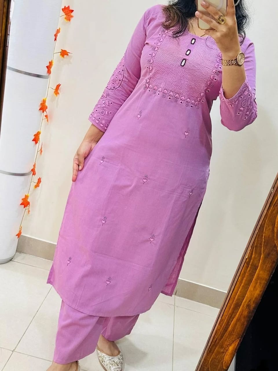 New Design Pure Cotton Embroidered Kurta Pant Set for Daily & Office Wear (M–3XL)